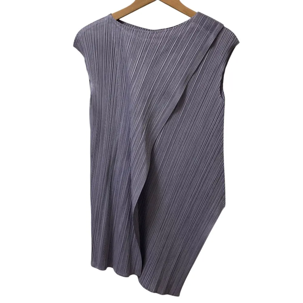 PLEATS PLEASE ISSEY MIYAKE プリーツプリーズ イッセイミヤケ アシンメトリー チュニックカットソー PP93-JT562 3 パープル