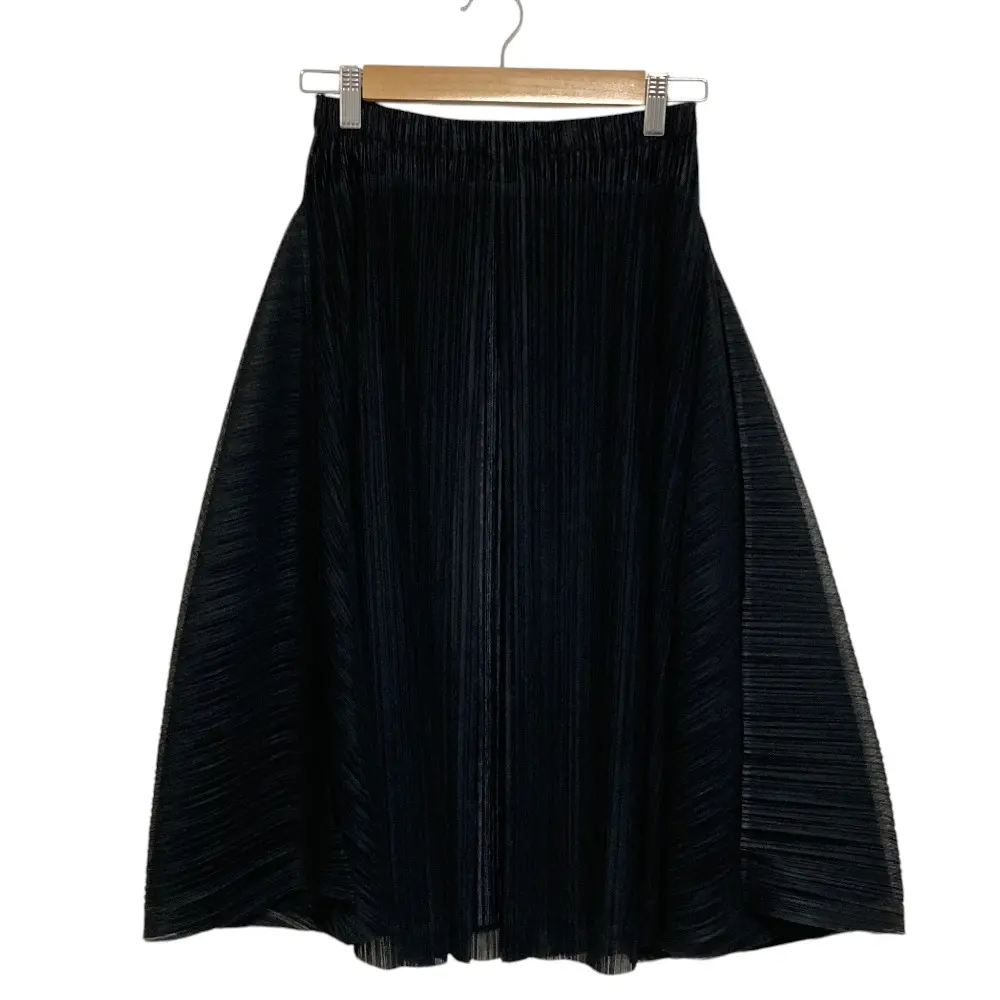 PLEATS PLEASE ISSEY MIYAKE プリーツプリーズ イッセイミヤケ レイヤード スリット オーバースカート サイズ2  ブラック