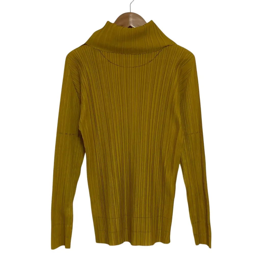 PLEATS PLEASE ISSEY MIYAKE A.POC INSIED プリーツプリーズ イッセイミヤケ ハイネック ロングスリーブカットソー 3 マスタード