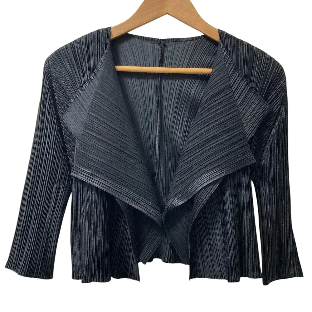 PLEATS PLEASE ISSEY MIYAKE プリーツプリーズ イッセイミヤケ レイヤードカーディガン PP03-JO756 サイズ3 ブラック