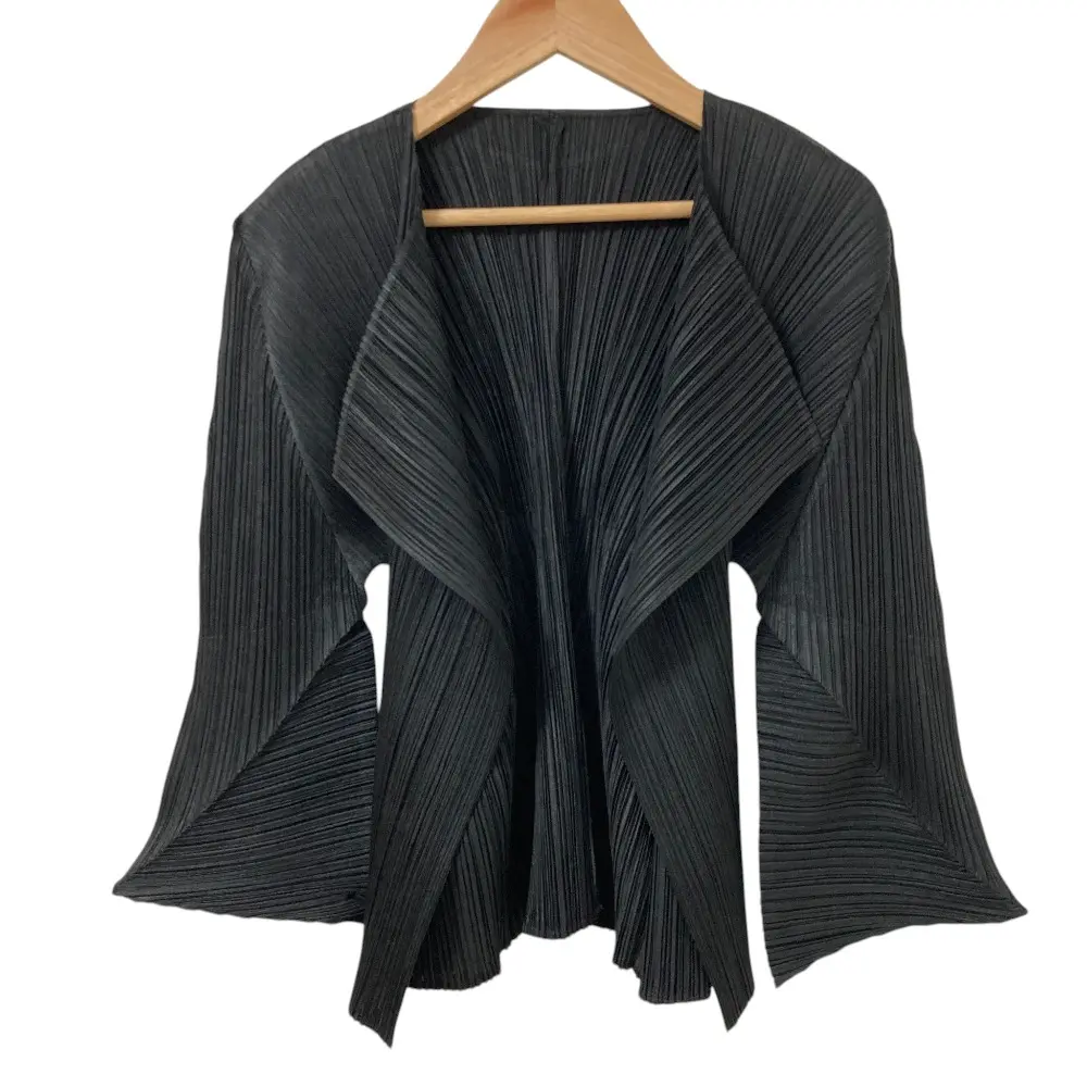 PLEATS PLEASE ISSEY MIYAKE プリーツプリーズ イッセイミヤケ カーディガン ジャケット PP91-JO107 サイズ3 ブラック