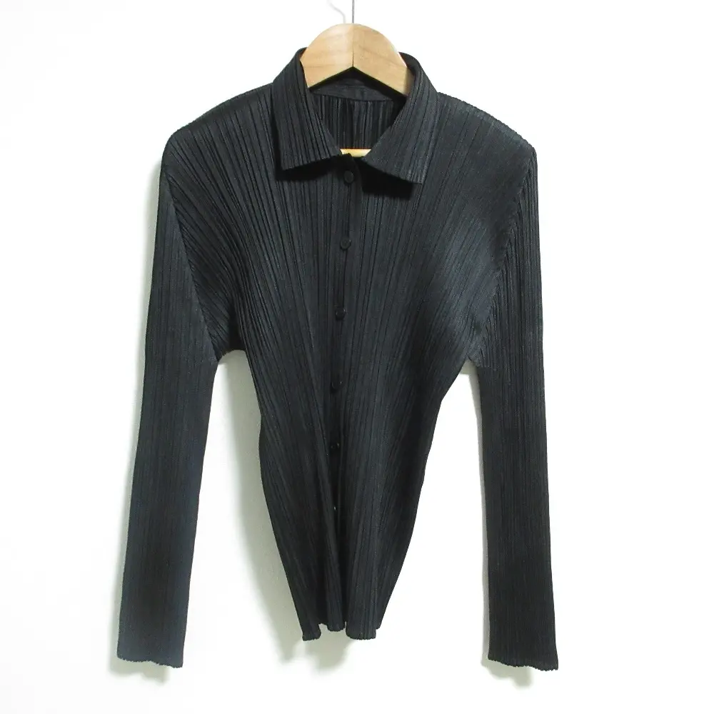 PLEATS PLEASE ISSEY MIYAKE プリーツプリーズ イッセイミヤケ ベーシックス シャツ ブラウス PP05JJ105 3サイズ ブラック