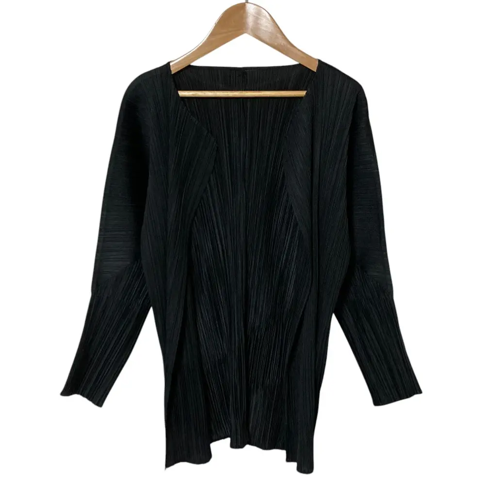 PLEATS PLEASE ISSEY MIYAKE プリーツプリーズ イッセイミヤケ カーディガン pp51-jo864 サイズ3 ブラック