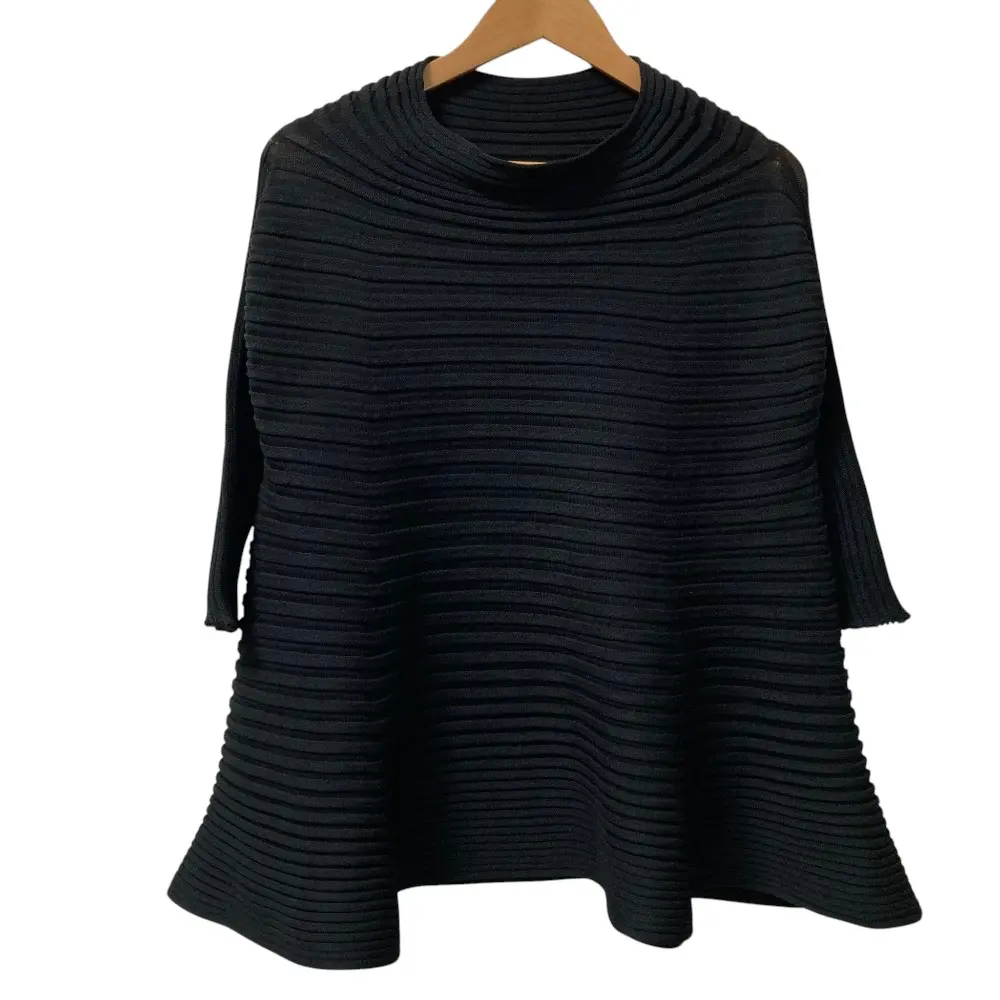 PLEATS PLEASE ISSEY MIYAKE プリーツプリーズ イッセイミヤケ フレア カットソー PP13-KK711 サイズ3 ブラック