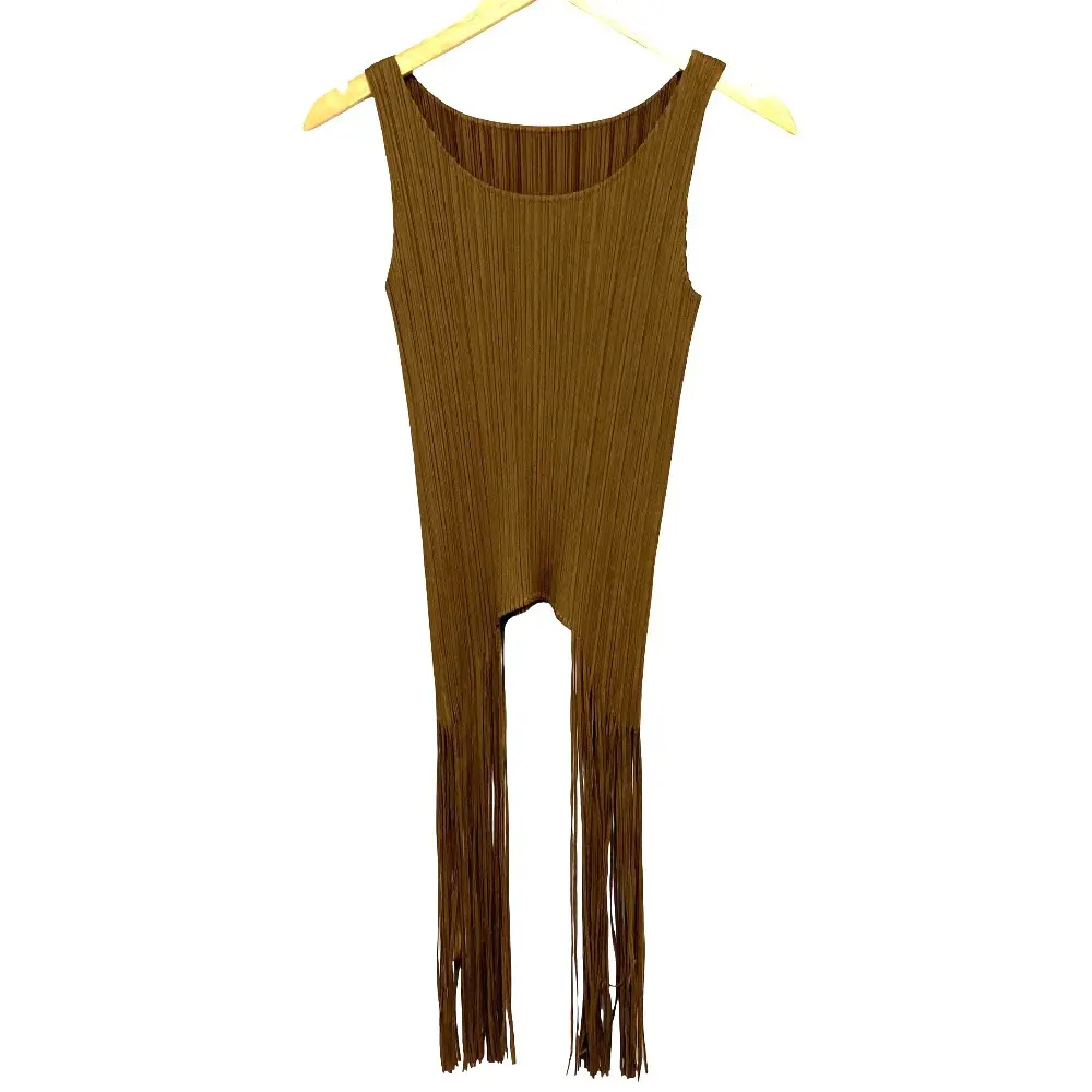 PLEATS PLEASE ISSEY MIYAKE プリーツプリーズ イッセイミヤケ フリンジ ノースリーブカットソー PP41-JK631 サイズ3 ブラウンの買取実績【2026年5月買取】