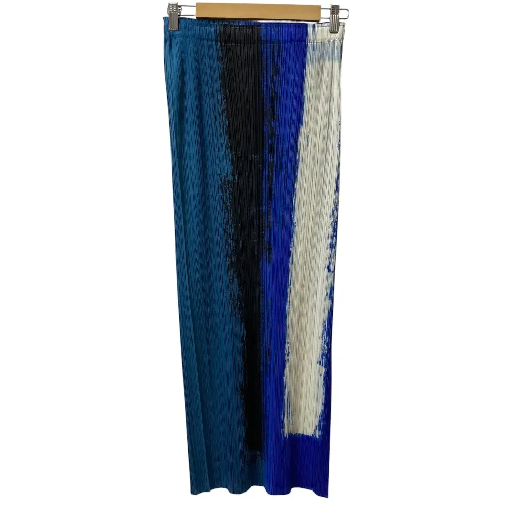 25AW PLEATS PLEASE ISSEY MIYAKE プリーツプリーズ イッセイミヤケ JUMP ロングスカート PP53JG675 サイズ5 ブルー