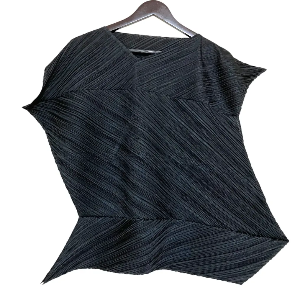 23AW PLEATS PLEASE ISSEY MIYAKE プリーツプリーズ イッセイミヤケ PALM アシンメトリー 変形カットソー PP33JK481 ブラック