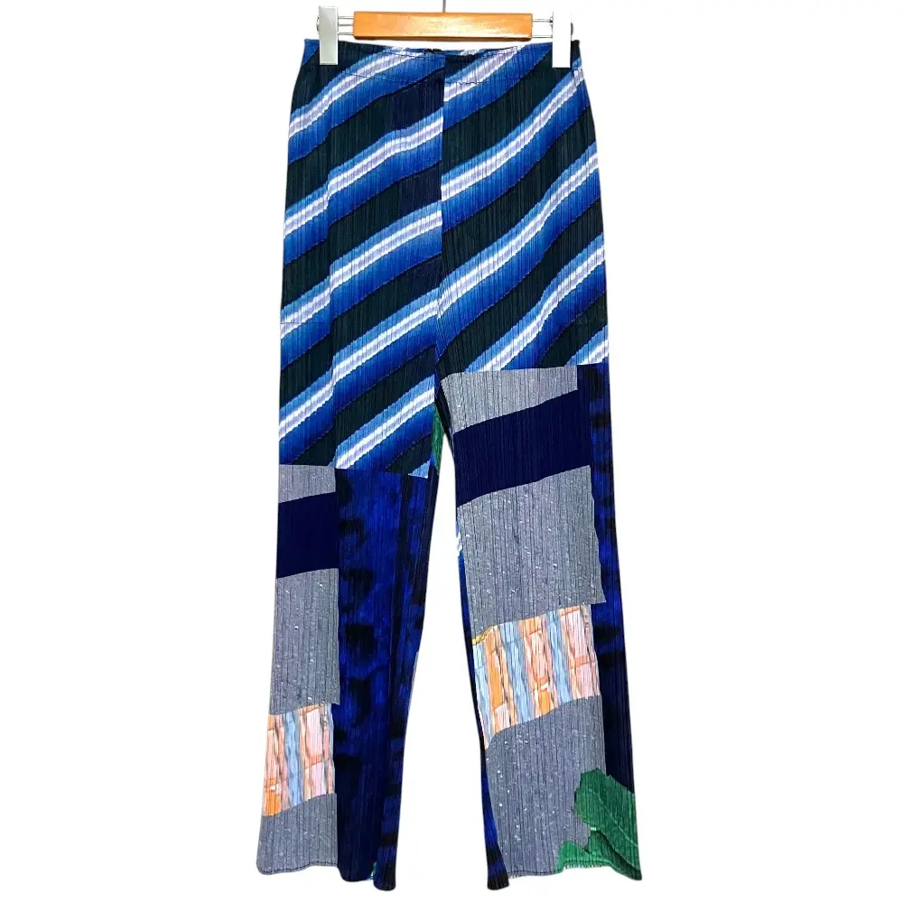 26SS PLEATS PLEASE プリーツプリーズ イッセイミヤケ CITYCOLLAGE GRAYNAVY イージーパンツ PP61JF674 サイズ3 マルチカラー