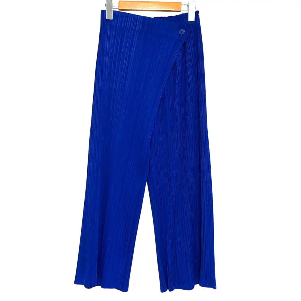 PLEATS PLEASE ISSEY MIYAKE プリーツプリーズ イッセイミヤケ ラップパンツ ワイドパンツ PP13-JF155 サイズ2 ブルー