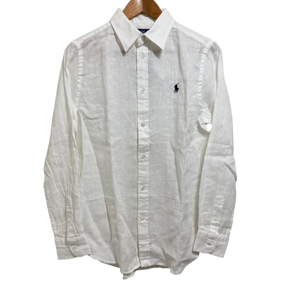 Polo by Ralph Lauren ポロバイラルフローレン ホース刺繍 長袖 リネンシャツ サイズM ホワイト