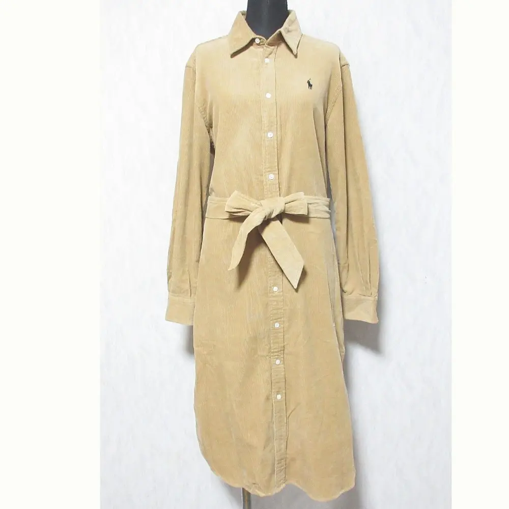 Polo by Ralph Lauren ポロラバイルフローレン コーデュロイシャツワンピース サイズ4 キャメル
