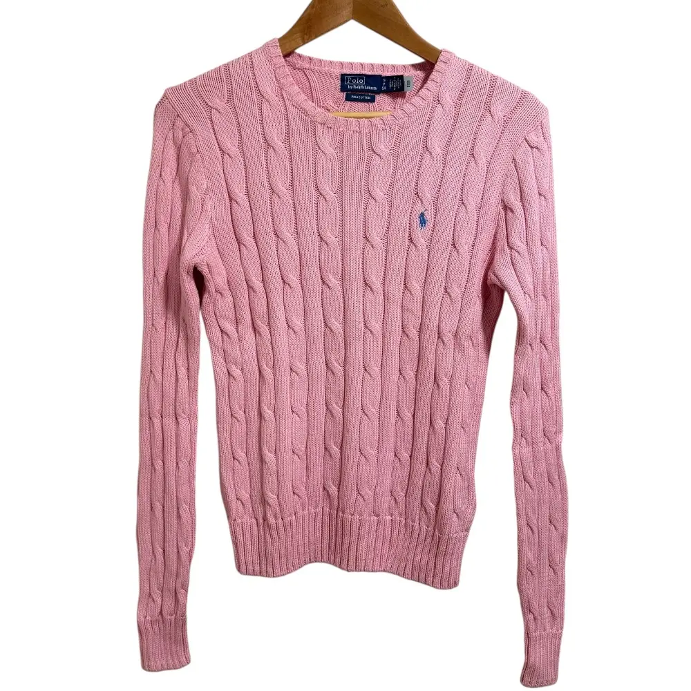 Polo by Ralph Lauren ポロバイラルフローレン PIMA COTTON 長袖 ケーブルニット セーター S ピンク