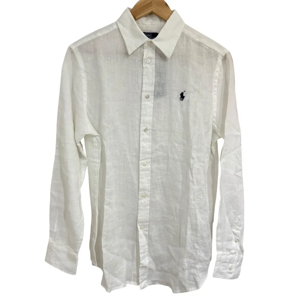 Polo by Ralph Lauren ポロバイラルフローレン 長袖 リネンシャツ M ホワイト