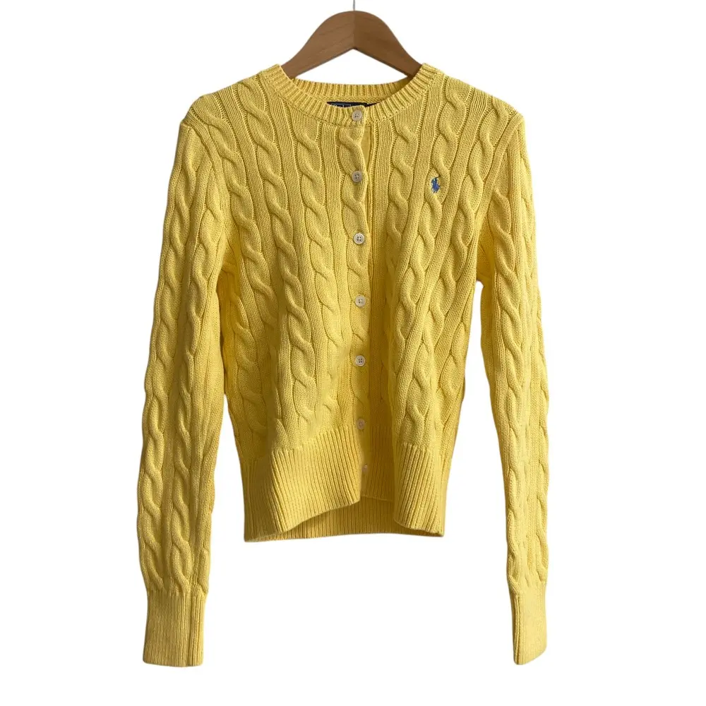 美品Polo Ralph Lauren イエローニットカーディガン S イエロー（黄色）系 S POLO RALPH LAUREN(ポロラルフローレン