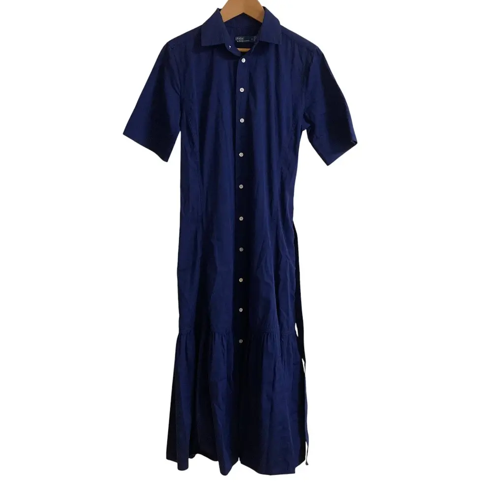 Polo by Ralph Lauren ポロバイラルフローレン ショートスリーブシャツワンピース サイズ0 ネイビー