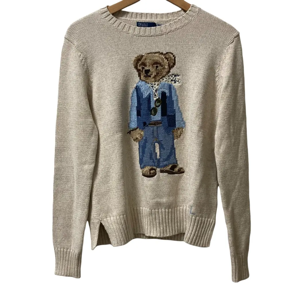 Polo by Ralph Lauren ポロバイラルフローレン ポロベアインターシャニットセーター サイズXS ベージュ