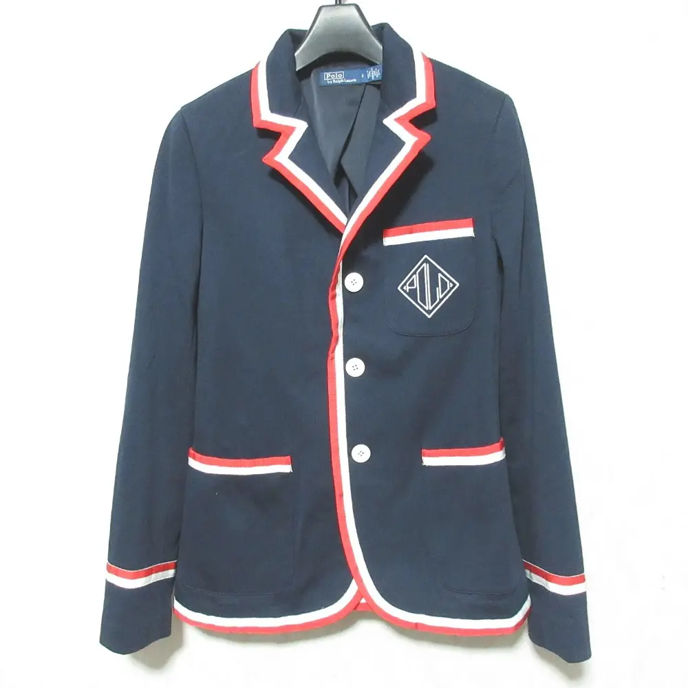 POLO by Ralph lauren ポロバイラルフローレン グログラントリムテリーブレザー テーラードジャケット 2 ネイビー
