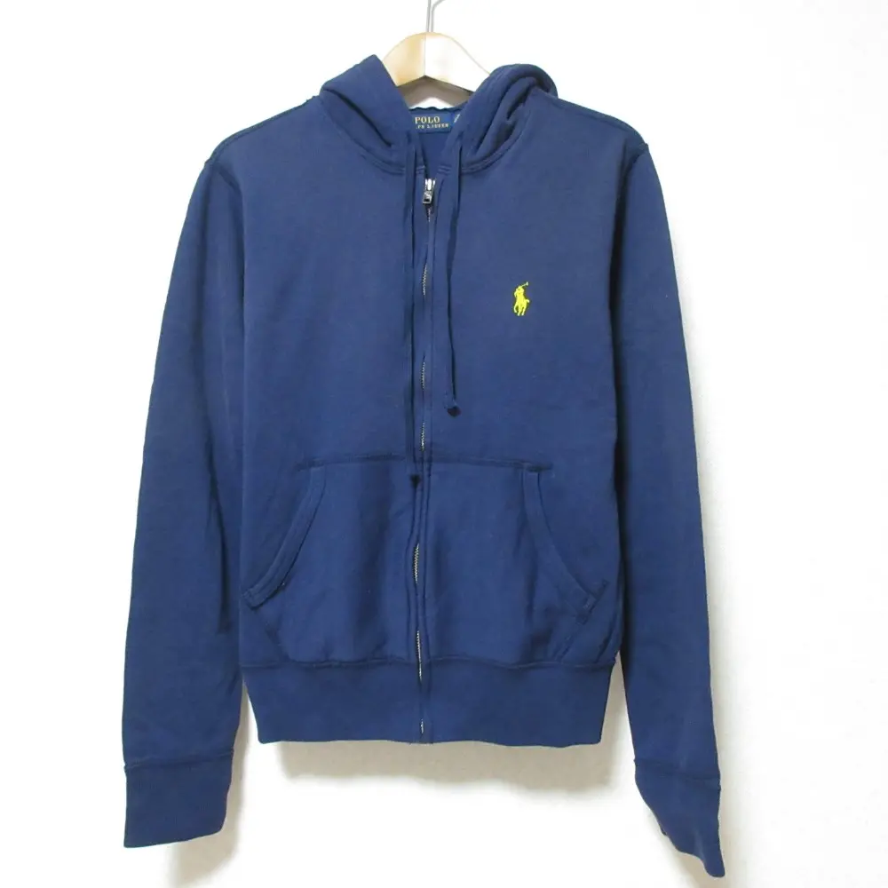 POLO RALPH LAUREN ポロラルフローレン ワンポイント ジップアップ スウェットパーカー フーディー M ネイビー