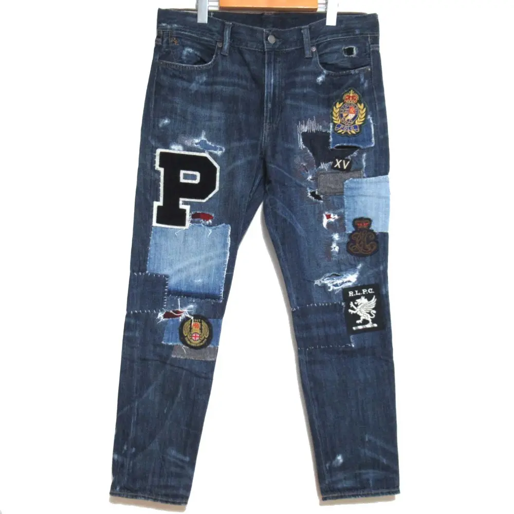 POLO RALPH LAUREN ポロラルフローレン ワッペン付 ダメージ加工 デニムパンツ ジーンズ 29 170/74A インディゴブルー