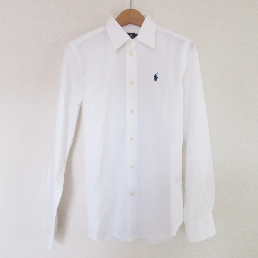 POLO RALPH LAUREN ポロラルフローレン CLASSIC FIT ポニー刺繡 ストレッチ 長袖 シャツ ブラウス 2 ホワイト
