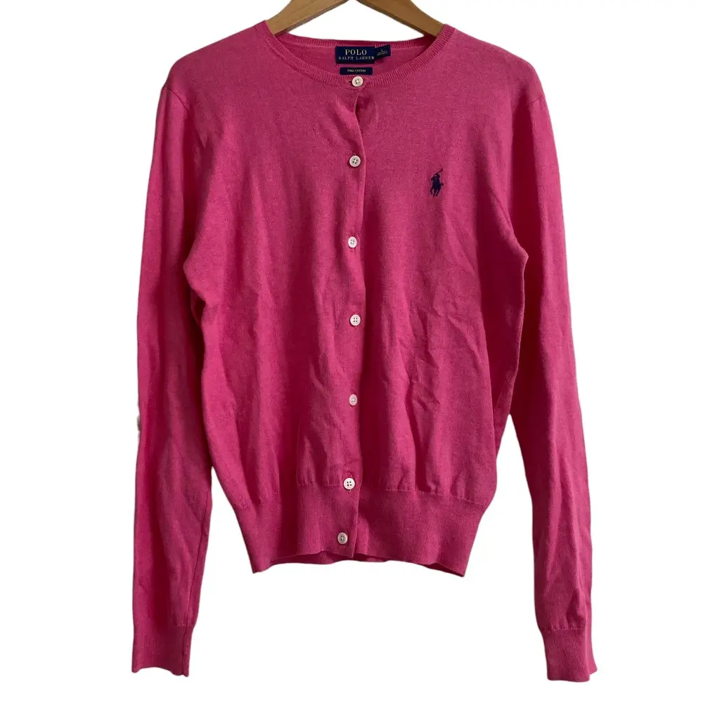 POLO RALPH LAUREN ポロラルフローレン PIMA COTTON ニットカーディガン サイズS ピンク