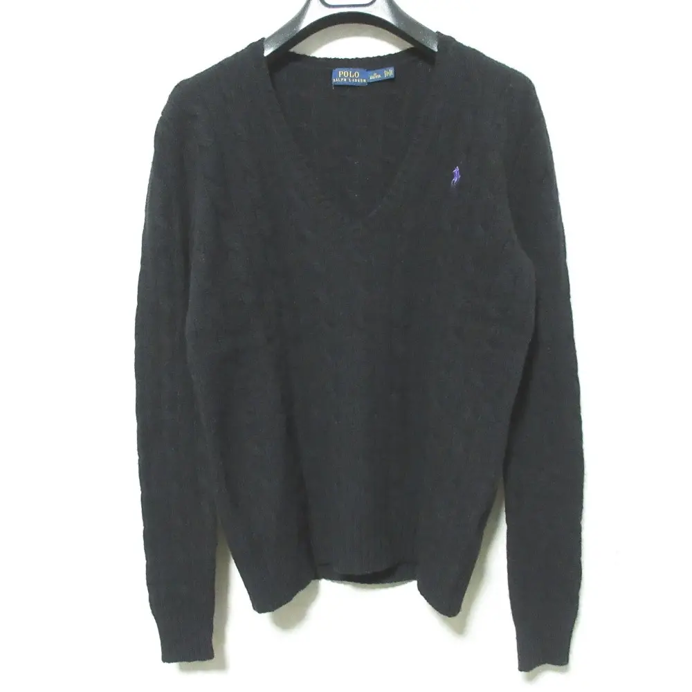 POLO RALPH LAUREN ポロラルフローレン カシミヤブレンド ケーブルニット セーター サイズM ブラック
