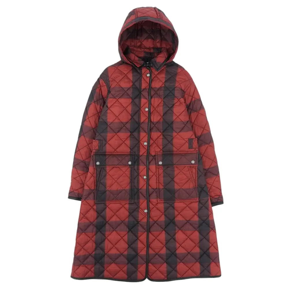 POLO RALPH LAUREN ポロラルフローレン チェック柄 リバーシブル キルティングコート XS レッド ブラック