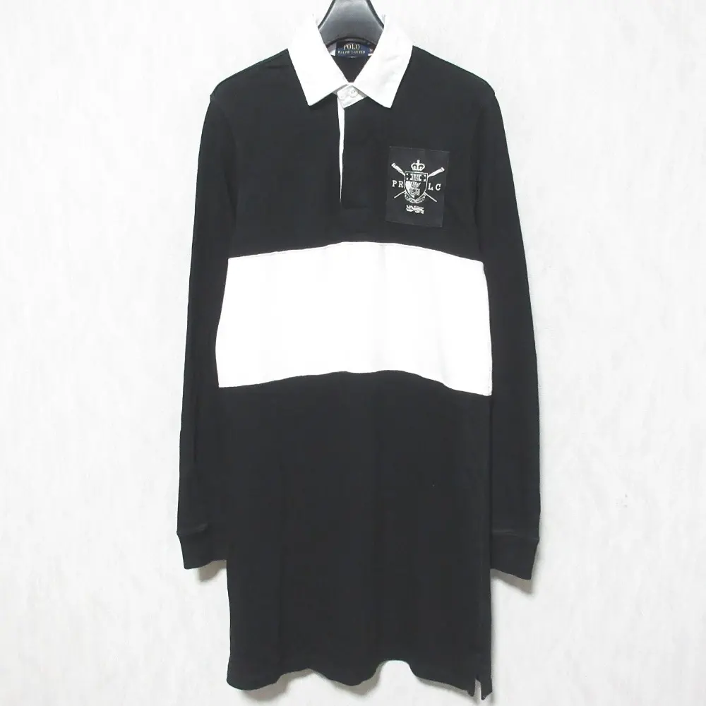 POLO RALPH LAUREN ポロラルフローレン ラガーシャツ ワンピース サイズXS ブラック ホワイト