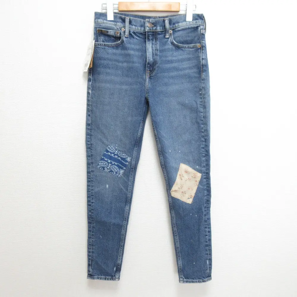 POLO RALPH LAUREN ポロラルフローレン TOMPKINS スキニー ハイライズ アンクル デニムパンツ ジーンズ W27 ブルー 