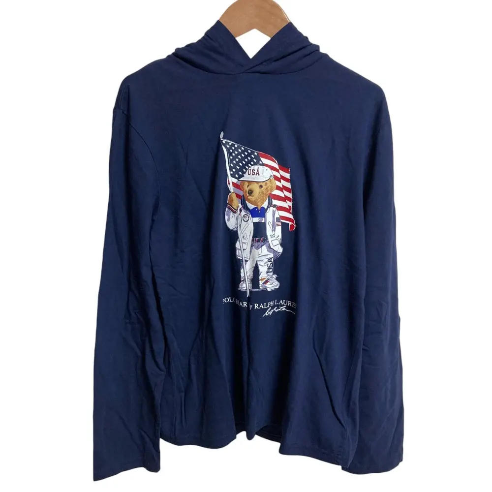 POLO RALPH LAUREN ポロラルフローレン チームUSA ポロベア フーディーカットソー Lサイズ ネイビー