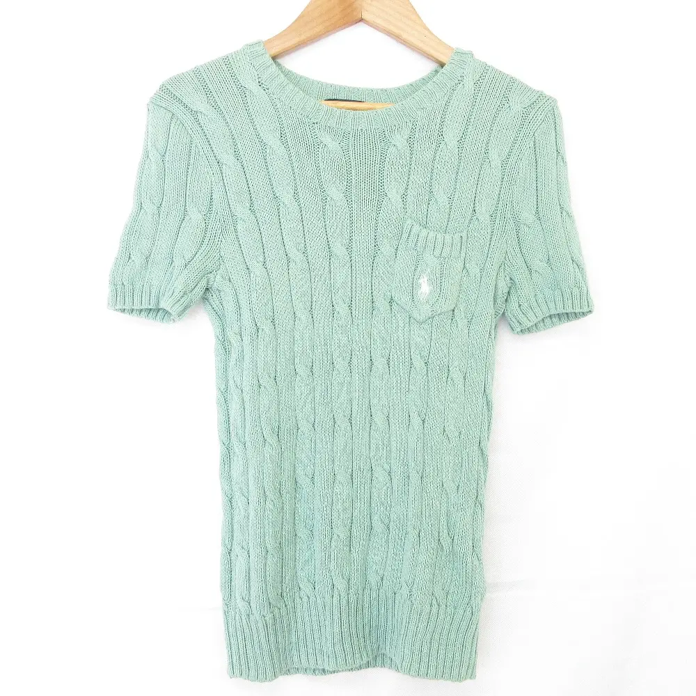 POLO RALPH LAUREN ポロラルフローレン 半袖 サマーケーブルニット XS TP エメラルドグリーン