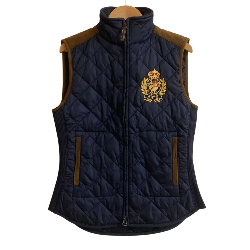 POLO RALPH LAUREN ポロラルフローレン エンブレム刺繍 キルティングベスト XSサイズ ネイビー