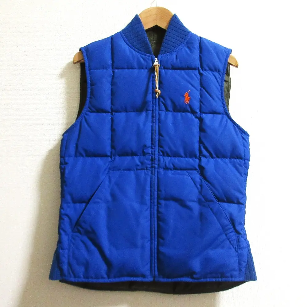 POLO RALPH LAUREN ポロラルフローレン リバーシブル ダウンベスト サイズXS ブルー カーキ