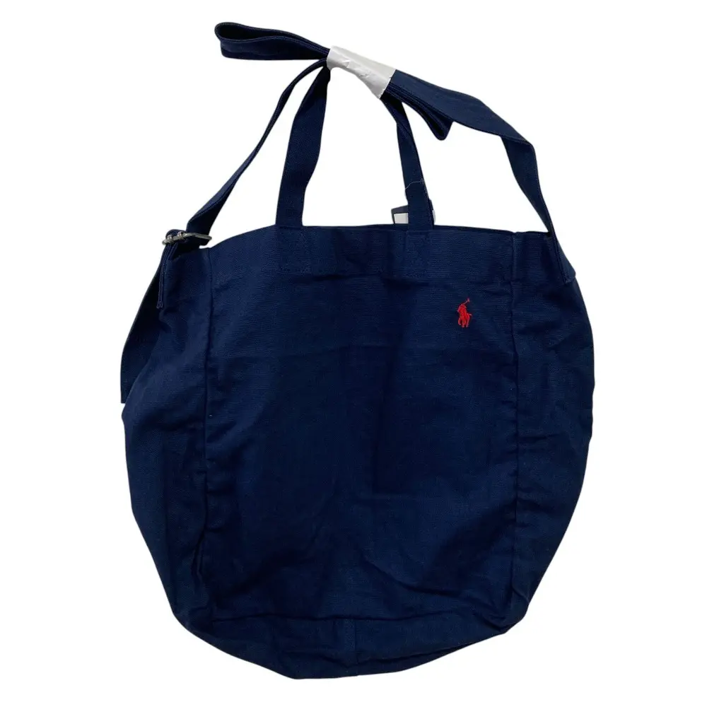 24SS Polo Ralph Lauren ポロラルフローレン キャンバス 2way トートバッグ ショルダーバッグ ネイビー