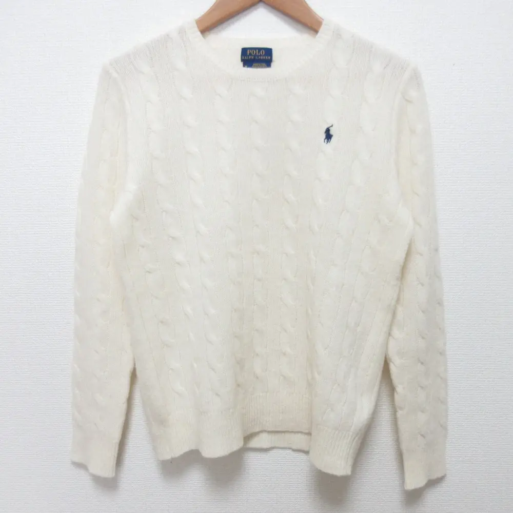 POLO RALPH LAUREN ポロラルフローレン ケーブルニットセーター サイズM ホワイト