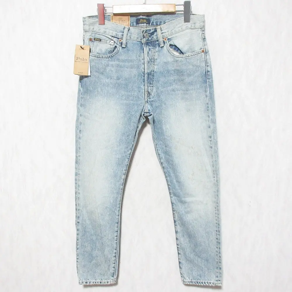 POLO RALPH LAUREN ポロラルフローレン THE CALLEN ハイライズスリム ヴィンテージ加工 デニムパンツ ジーンズ W28 ブルー