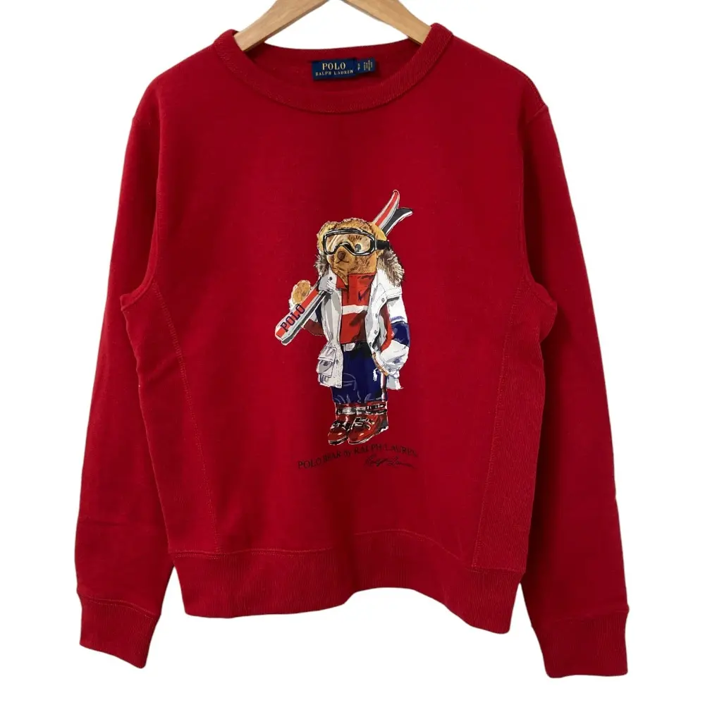 POLO RALPH LAUREN ポロラルフローレン ポロベアプリント 裏起毛 スウェット トレーナー サイズSP 160/84A レッド