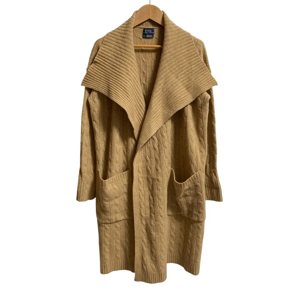 POLO RALPH LAUREN ポロラルフローレン カシミヤブレンド ケーブルニット カーディガン サイズXS ベージュ
