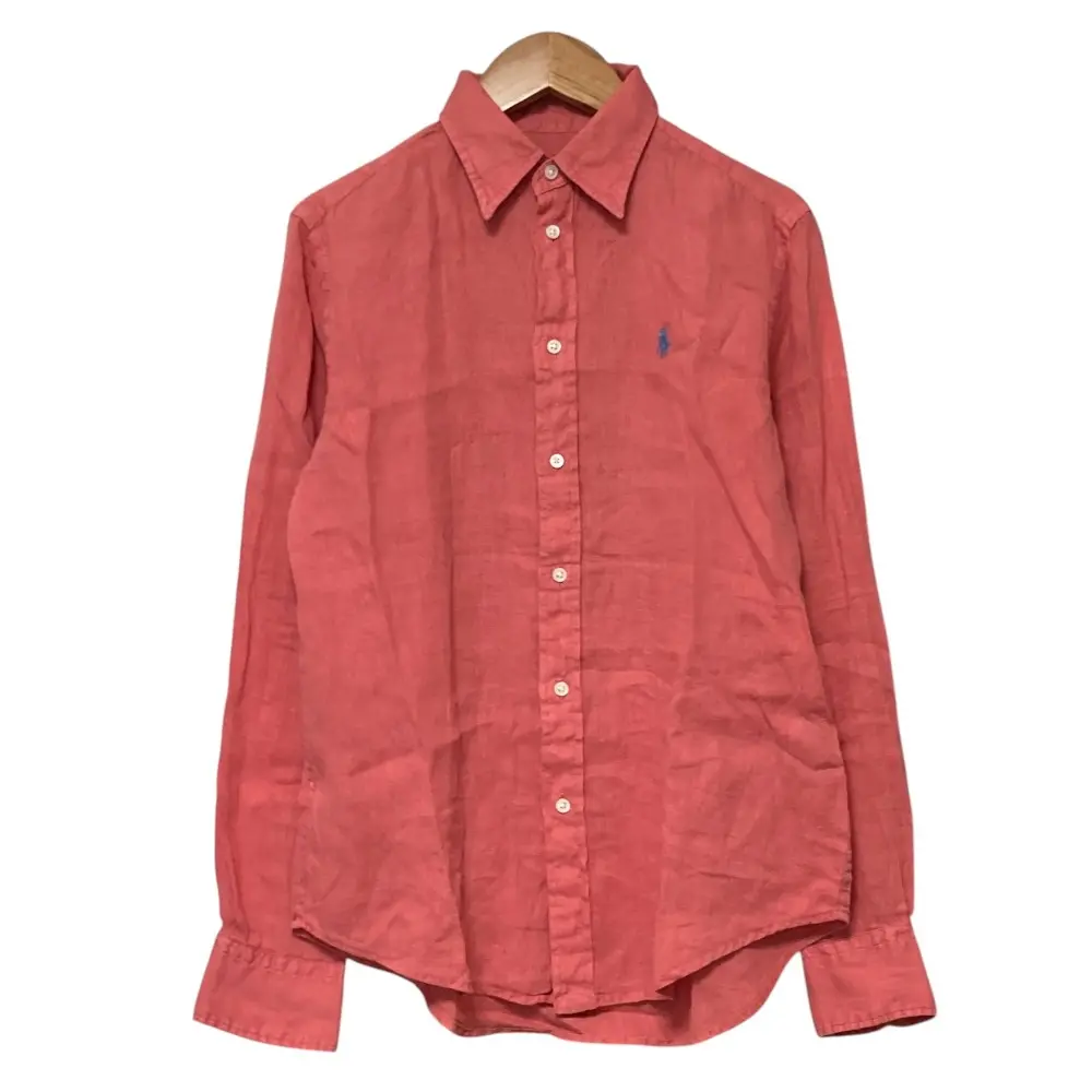 POLO RALPH LAUREN ポロラルフローレン RELAXED FIT ロングスリーブ リネンシャツ XS ピンク