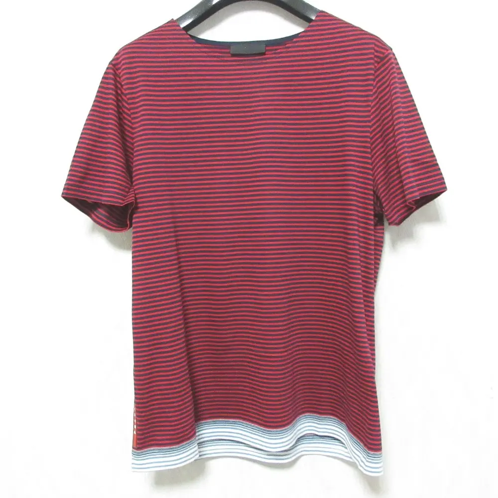 PRADA SPORT プラダスポーツ ボーダー柄 半袖 Tシャツ カットソー M レッド×ブラック