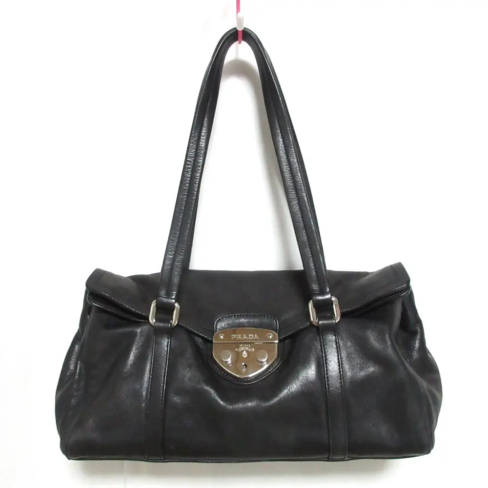 PRADA プラダ レザー トライアングルロゴプレート ワンショルダーバッグ BR3274 ブラック