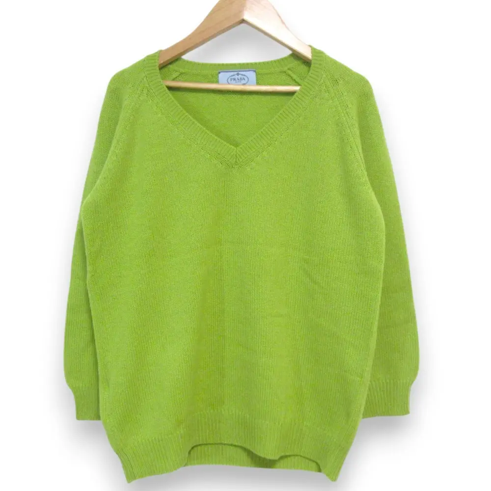 PRADA プラダ カシミヤ100％ Vネック 長袖 ニット セーター カットソー