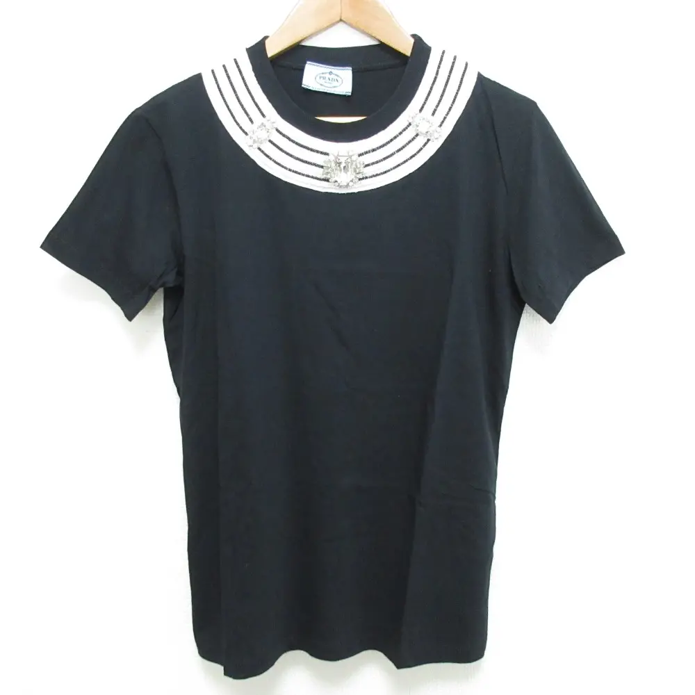 23SS PRADA プラダ ボーダー ハーフスリーブ Tシャツ ニットカットソー
