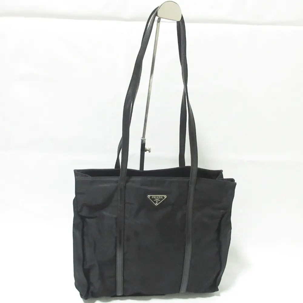 PRADA プラダ ヴィンテージ トライアングルロゴプレート ナイロン トートバッグ ワンショルダーバッグ ブラック