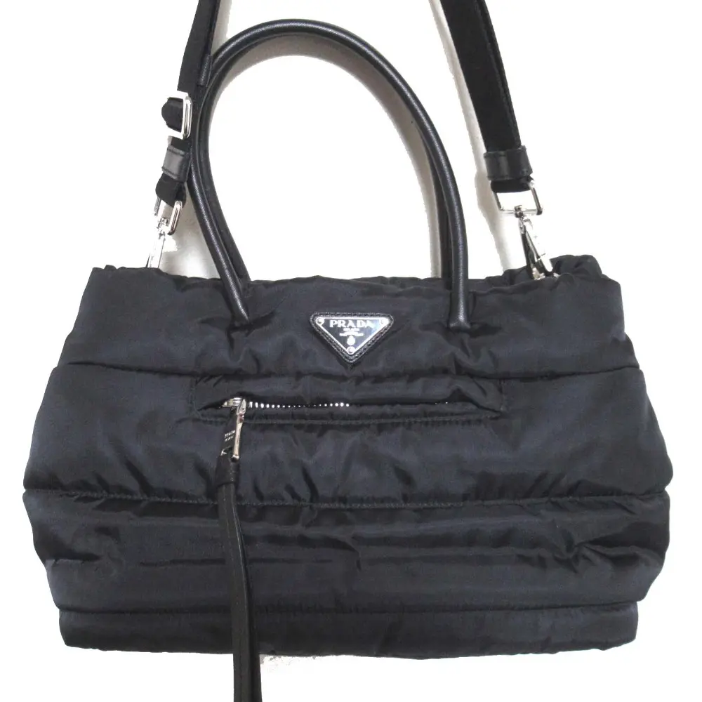 PRADA プラダ TESSUTO BOMBER テスートボンバー 2WAY ナイロン ショルダーバッグ ハンドバッグ ブラック
