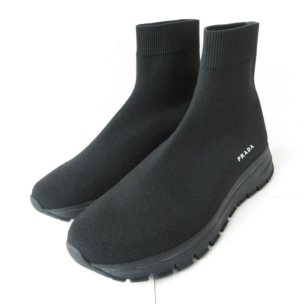PRADA プラダ ロゴ ソックススニーカー 1T715L 37.5 24cm相当 ブラック