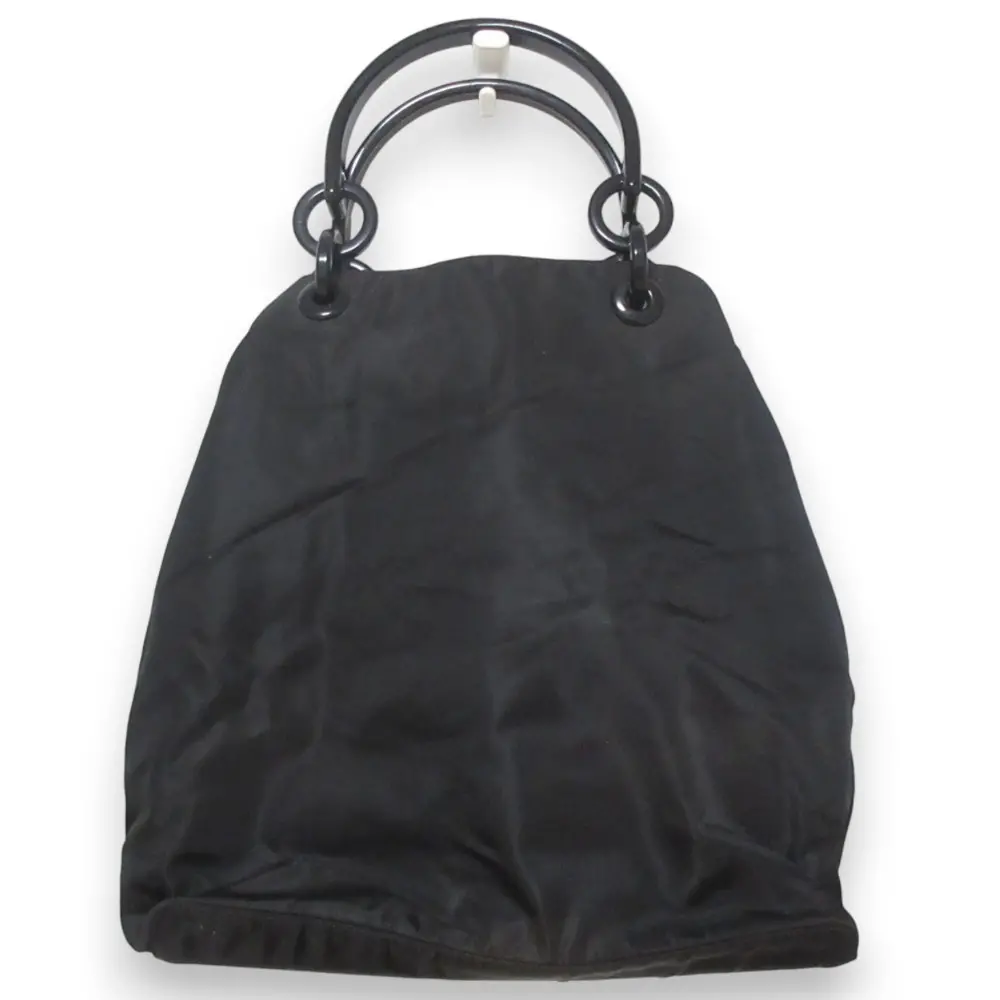 PRADA プラダ ナイロン サイドトライアングルロゴプレート トートバッグ ハンドバッグ ブラック