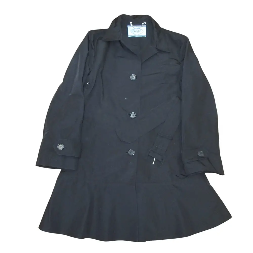 PRADA プラダ モヘアブレンド ツイード ロングチェスターコート 38