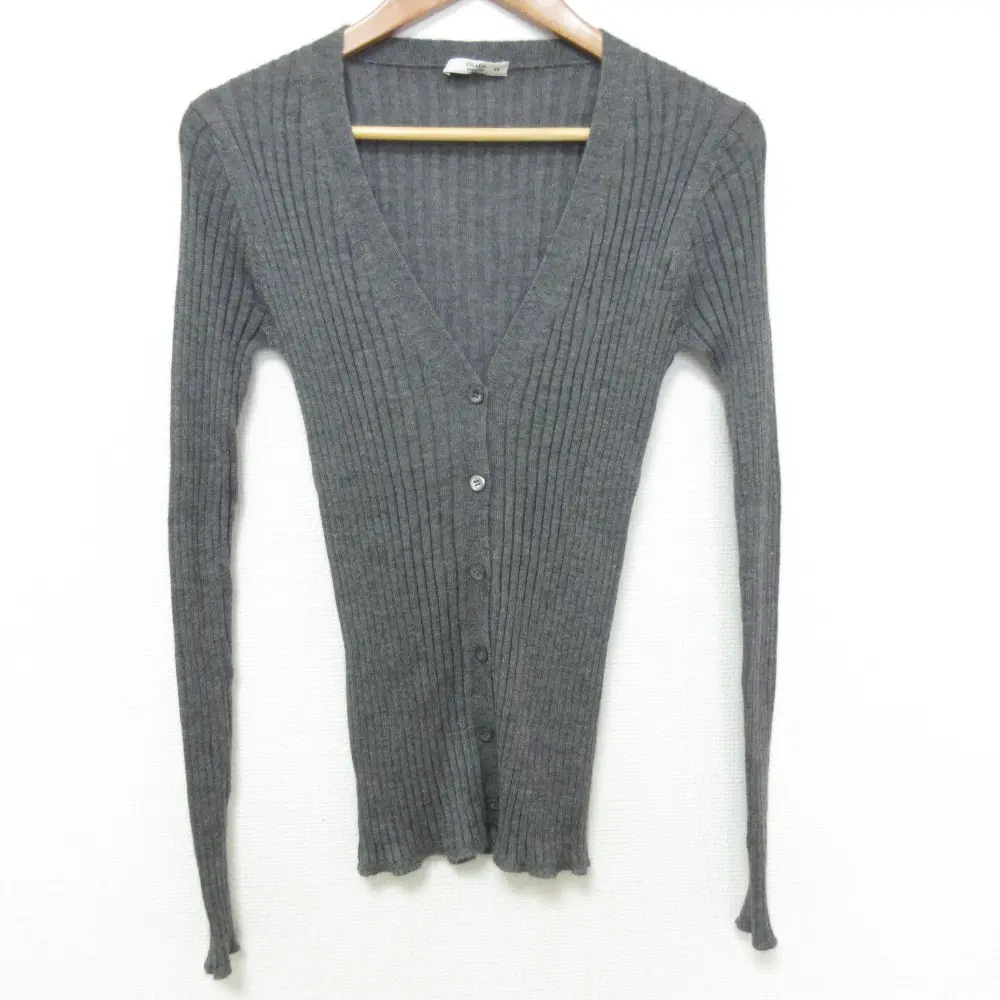 PRADA プラダ Vネック リブニット カーディガン サイズ44 グレー 