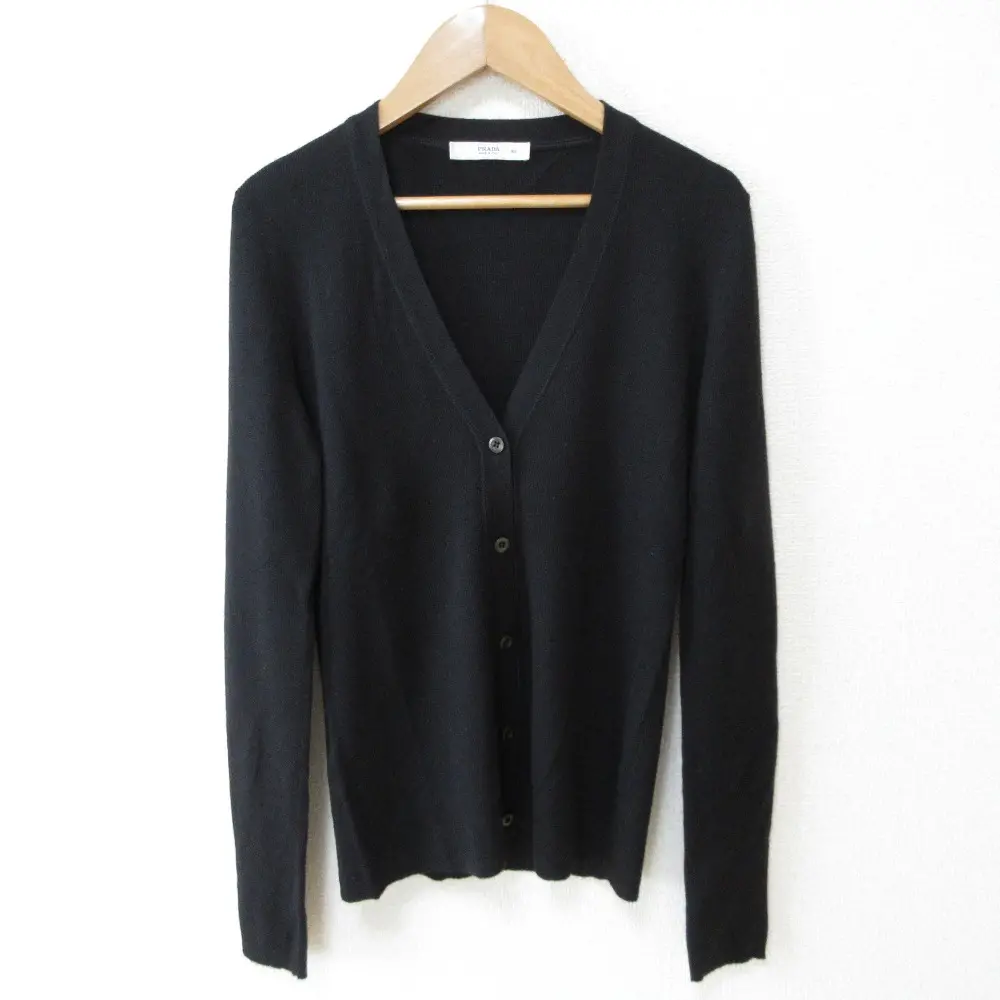 PRADA プラダ カシミヤシルク ニットカーディガン サイズ42 ブラック